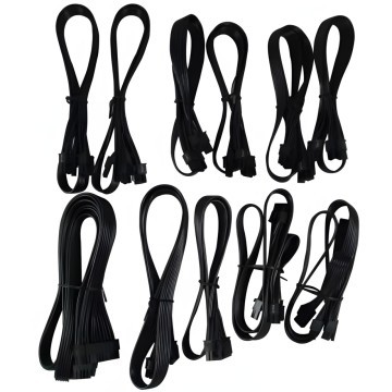 Custom Length Premium Black Ribbon Modular Cable 4xMolex for Corsair
