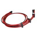 6-Pin Modular Power Supply Sleeved Cable to 4 x SATA Connectors (Black/Red)