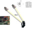 8 Pin CPU Female to 2 x MicroHi 4 Pin for Supermicro Backplane 50cm