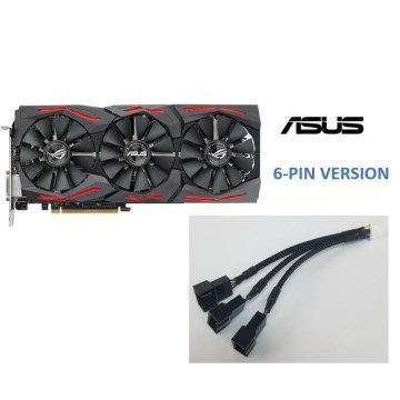 ASUS GPU 6 Pin to Triple 4 Pin PWM 12v Fan Deshroud Adapter Cable