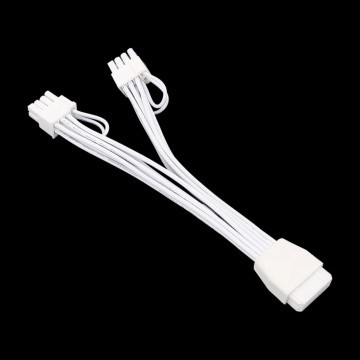 ATX 3.0 PCIe 5.0 600W 12VHPWR 16 Pin to Dual 8 Pin PCIE Adapter Cable White