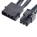 Premium 4 Pin Molex to 6 Pin PCIE Power Adapter Cable 10cm All Black