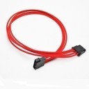 Premium Single Braid Sleeved Molex 4-Pin Extension Cable (Black/Red)