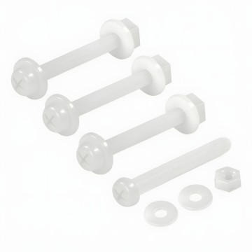 Anti Vibration Plastic Fan Screws Set White M3 x 25mm