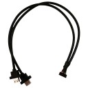 USB 3.0 20 Pin to Dual Type A Cable with Panel Mounts Low Profile Connector