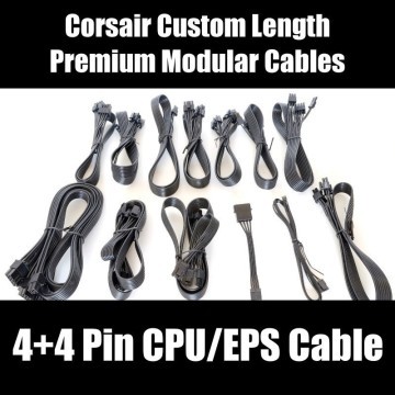 Corsair Custom Length Premium Black Ribbon Modular Cable (4+4 Pin CPU/EPS)