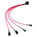 Premium Sleeved 4 Pin Molex to 4 x 3-Pin Fan Splitter Cable UV Pink