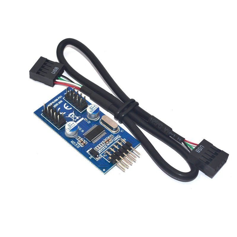 9Pin USB Header Male 1 to 4 Female Extender,Motherboard 9 Pin USB Header Male 1 to 4 Female Extension Splitter Cable USB 9 pin Connector
