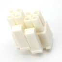 4+4-Pin PSU CPU/EPS Power Female Connector w/ Pins - White