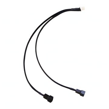 4 Pin Floppy Power Male to Dual 3 Pin Fan Sleeved Cable