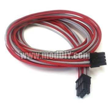 Seasonic Platinum Premium Single Braid Sleeved CPU/EPS Modular Cable (Red/Silver)