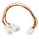 Standard 3 Pin to 2 x 3 Pin Computer Case Fan Y Splitter Cable 20cm