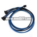 PSU Modular Sleeved Molex Cable (Black/UV Blue)
