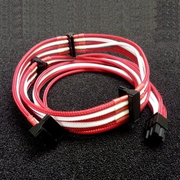 Silverstone ST-1200-G Evolution Premium Single Sleeved SATA Modular Cables (Red/White)
