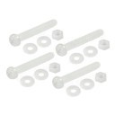 Anti-vibration Plastic Fan Screws Set - White (M4 x 25mm)