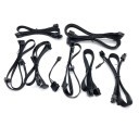 Premium All Black Ribbon Wire PSU Modular Cables for Black PC Build