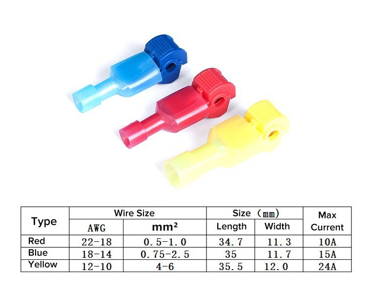 Self Stripping Quick Splice T Tap Wire Terminal Connector 10 to 22 AWG