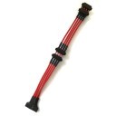 SATA to 4x Molex Power Adapter Sleeved Cable (10cm + 1cm + 10cm + 1cm)