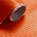 Orange Carbon Fibre Sticker 3D Matt Dry Vinyl with Texture