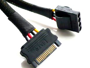 modDIY SATA to 4-Pin Molex Connector Sleeved Cable (16cm)