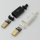 Apple Style Mini USB 5-Pin Male Connector (Black/White)