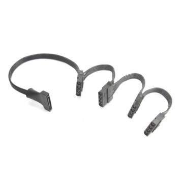 Premium Ribbon Wire 5-Pin SATA to 4x 4-Pin Molex Adapter Cable (Black)
