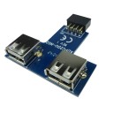 Internal USB 9 Pin to T Split 2 x USB Type A Female Adapter PCB Board