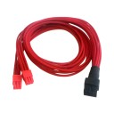 PCIE 8 Pin to Dual 6 Pin Y Split Single Sleeved Power Cable Red 76cm