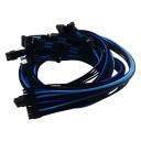 Premium Tailor Made Modular Cables Set Black Blue Light Blue for Seasonic