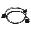 Single Braid 4 Pin to Dual SATA Power Adapter Cable 50cm Black