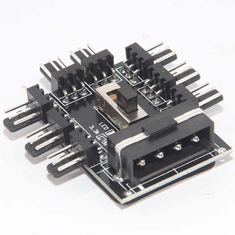 8 Way 3 Pin 4 Pin Micro Fan Pwm Speed Controller Hub Molex Powered Moddiy Com