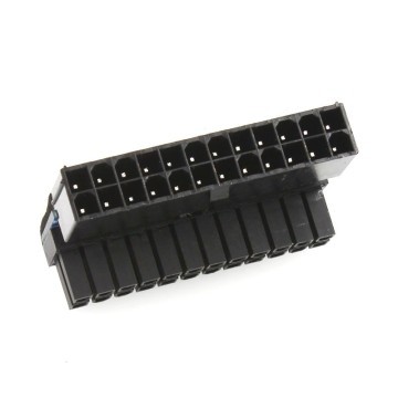 90 Degree Angled Motherboard 24 Pin ATX Mini Adapter Connector Black