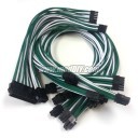 Tailor-made Premium Single Sleeved Power Supply Extension/Modular Cables Set (White/Green)