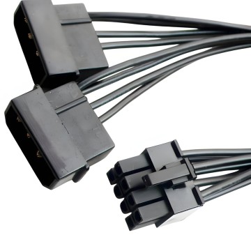 Dual 4-Pin Molex to 8-Pin PCI-E Power Cable