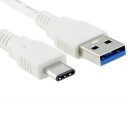 USB 3.1 Type-A Male to USB-C Type-C Male Adapter Cable (White)