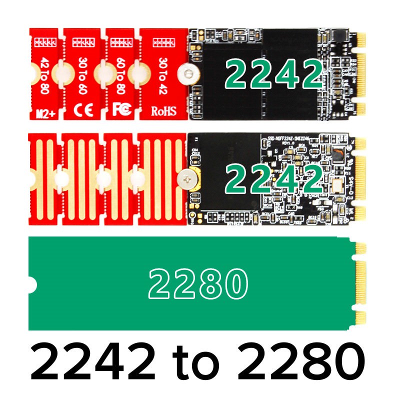 M.2 NVMe SSD 2260-2280 2242-2280 2230-2280 2230-2260 Universal Adapter