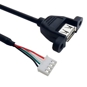 USB 2.0 JST XH 2.54mm 4 Pin Header to Type A Cable with Panel Mount