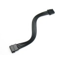 Premium Silicone Wire Single Sleeved 4 Pin Molex Extension Cable (Black)