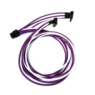 Corsair SF600 Premium Single Sleeved 6pin to 2 x SATA Modular Cable (White/Purple)