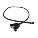 USB 2.0 2.0mm Mini 5 Pin to Type A Extension Panel Mount Cable Black