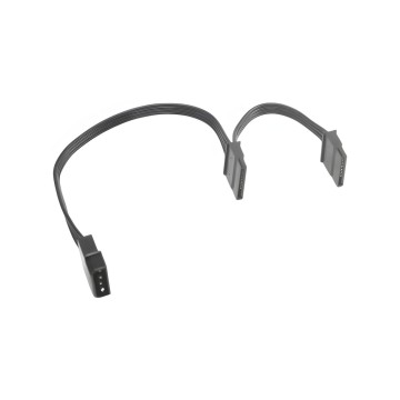 Premium Ribbon Wire 4 Pin Molex to 2 x SATA Adapter Cable Black