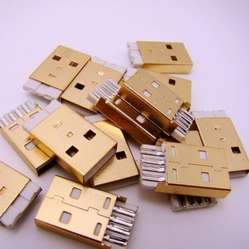 Gold Plated USB Type-A 4-Pin Male Connector