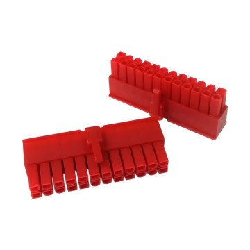 PSU 24 Pin ATX Motherboard Main Power Female Connector with Pins Red