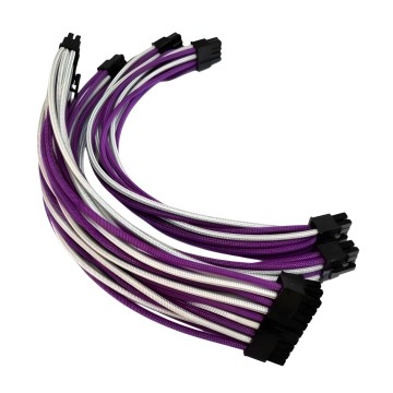 Premium Single Sleeved Modular Cable Set Grey Purple for Corsair