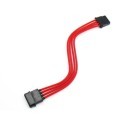 Premium Silicone Wire Single Sleeved 4 Pin Molex Extension Cable (Red)