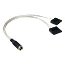 DC5.5x2.5 DC Barrel Jack to 2xSATA Power Cable Adapter Silver Wire
