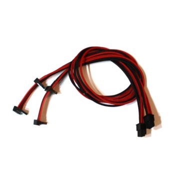 Corsair AX850/AX750/AX650 Premium Single Sleeved 6-Pin to Dual SATA Modular Cable (55+5cm Black/Red)