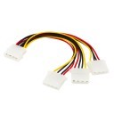 MOLEX 4 Pin 3 Way Splitter Power Cable 20cm