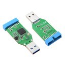 USB 3.0 Type A to 20 Pin Header 5Gbps Dual Channel Split Hub Adapter