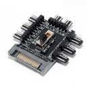 8-Way 3-Pin /4-Pin Micro Fan PWM Speed Controller Hub (SATA Powered)